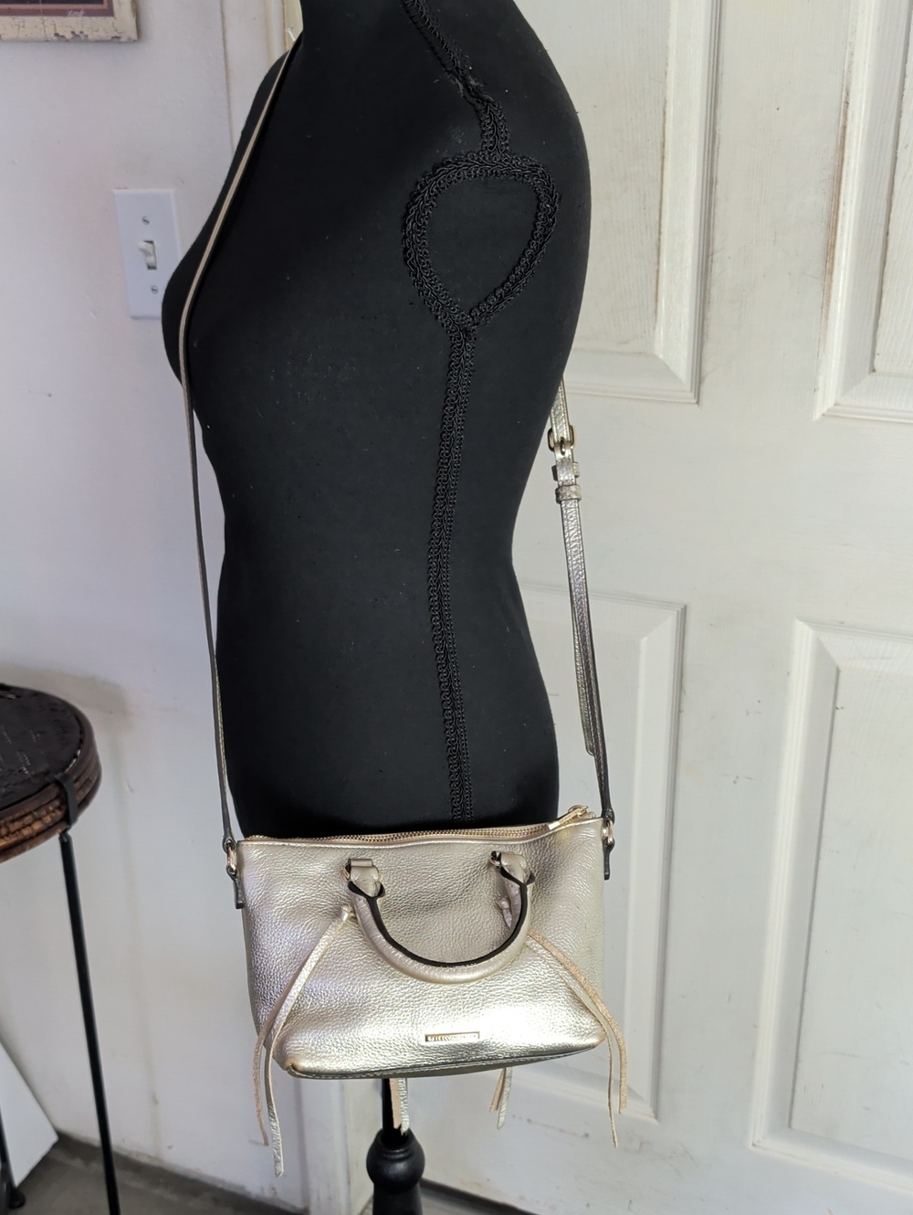 Rebecca Minkoff Micro Gold Crossbody Bag
